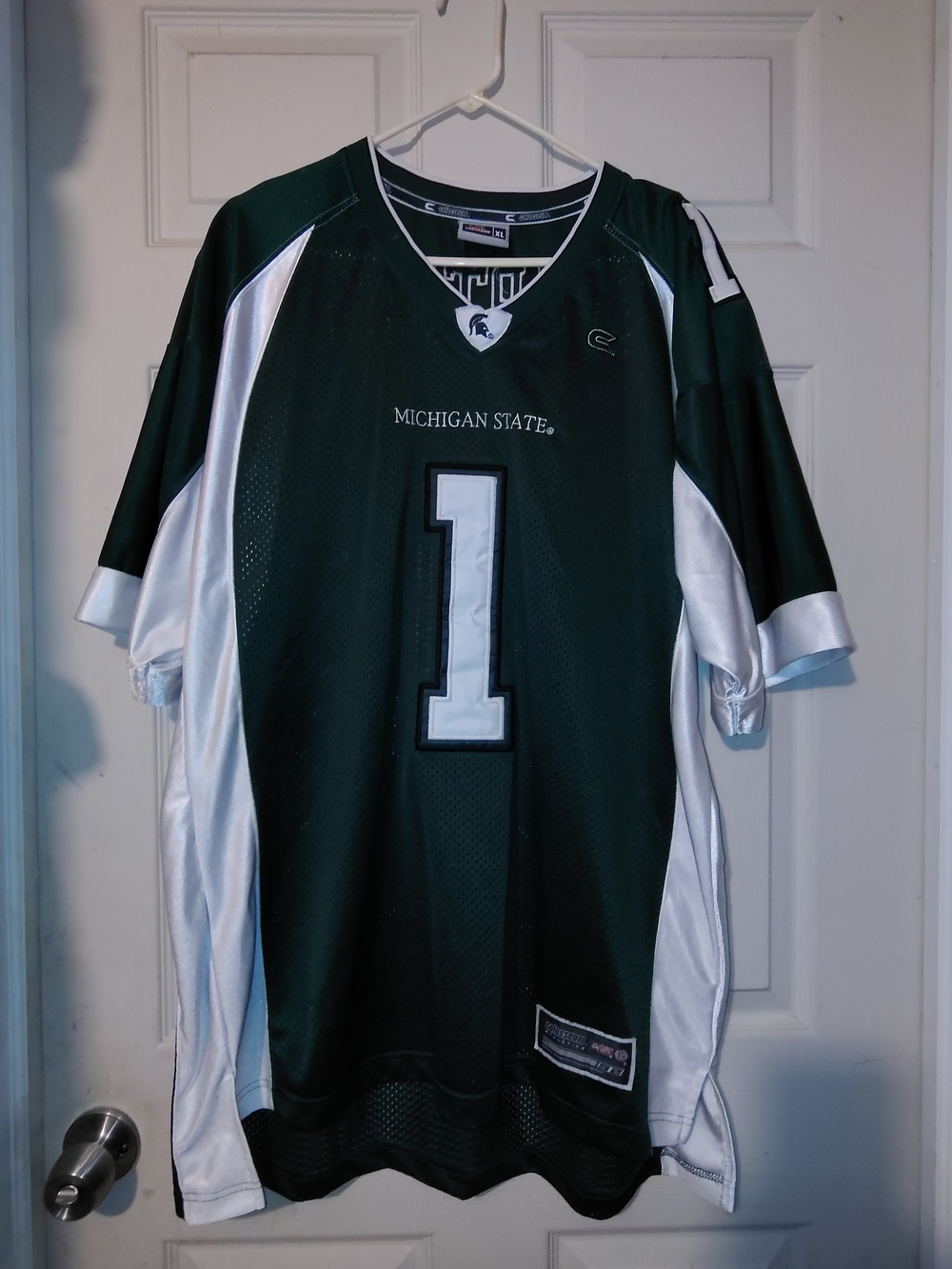 Colosseum Michigan State Green and White #1 Football Jersey